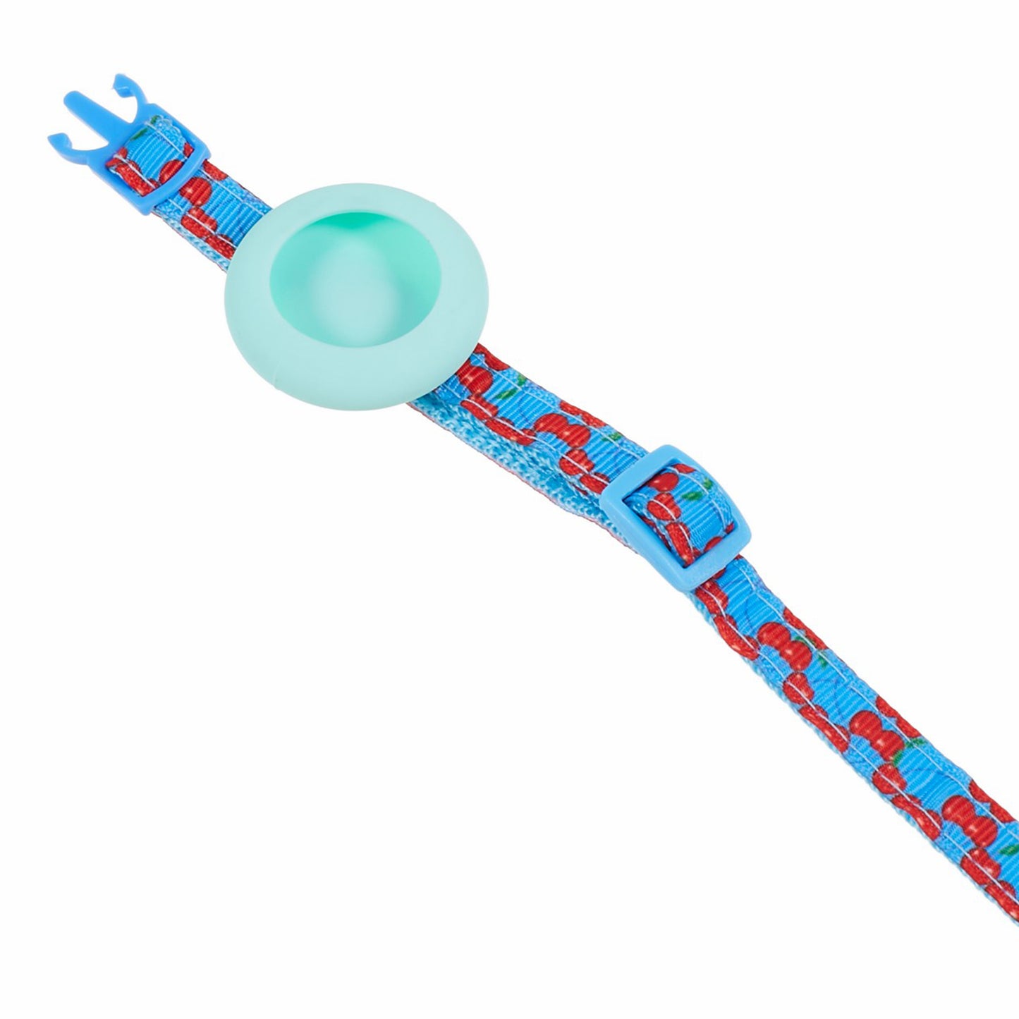 Silicone Case for AirTag Locator Fruit Pattern GPS Tracker Adjustable Pet Collar with Bell