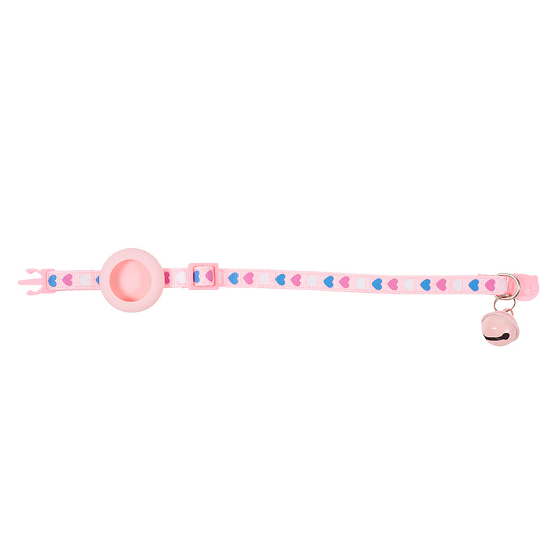 For AirTag Tracker Cat Collar Adjustable Pet Collar Silicone Waterproof Case with Bell