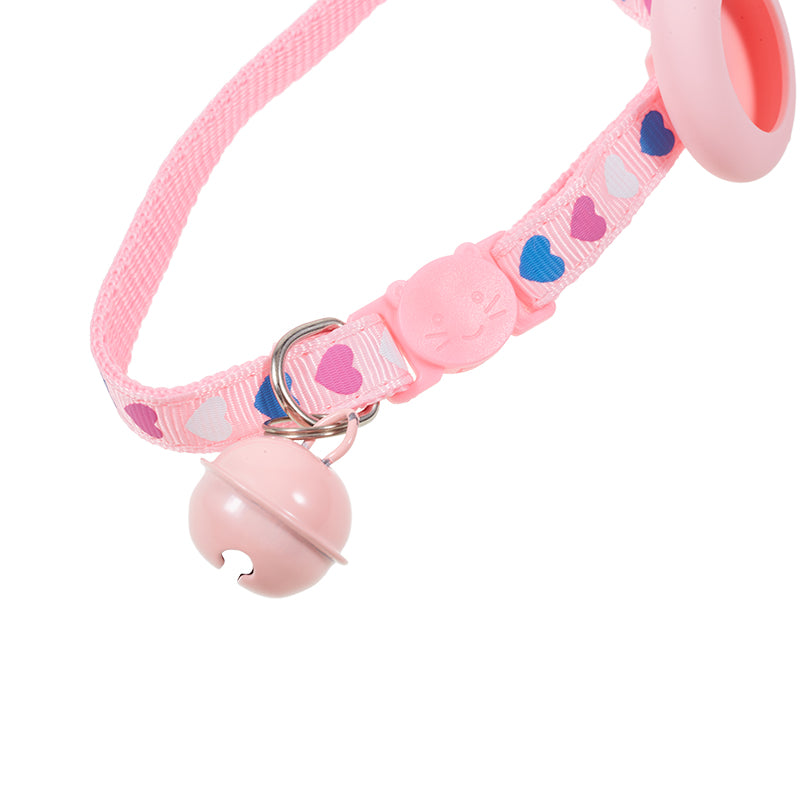 For AirTag Tracker Cat Collar Adjustable Pet Collar Silicone Waterproof Case with Bell