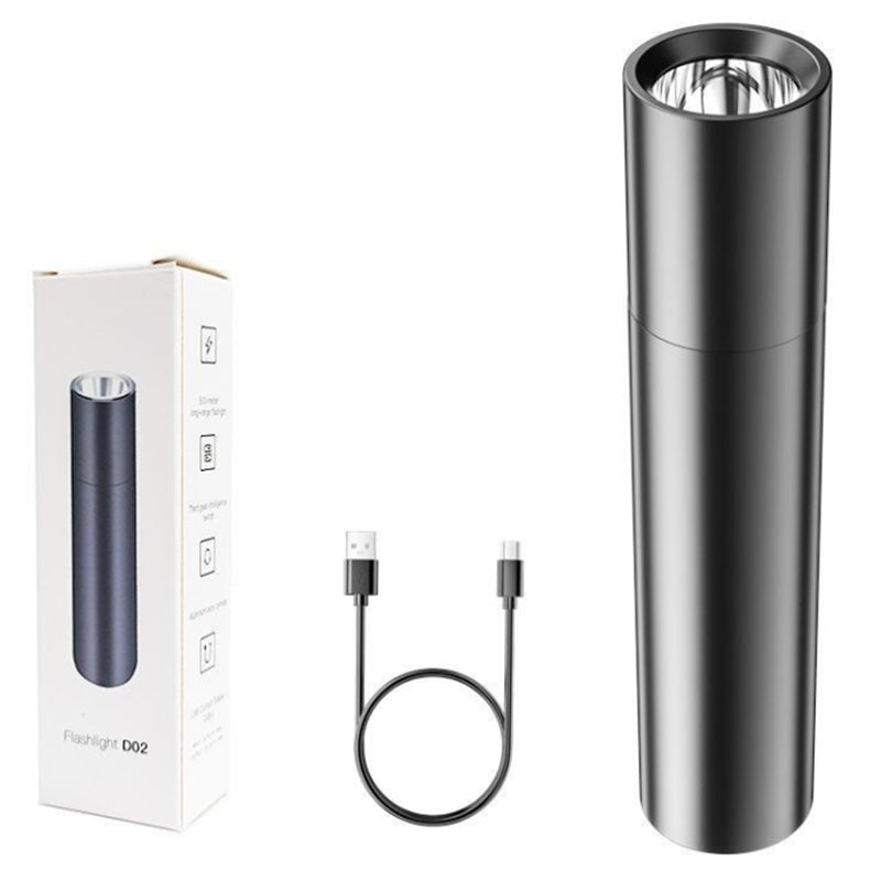 LED Outdoor Bright Zoomable Flashlight 1800mAh Waterproof Portable Handheld Light