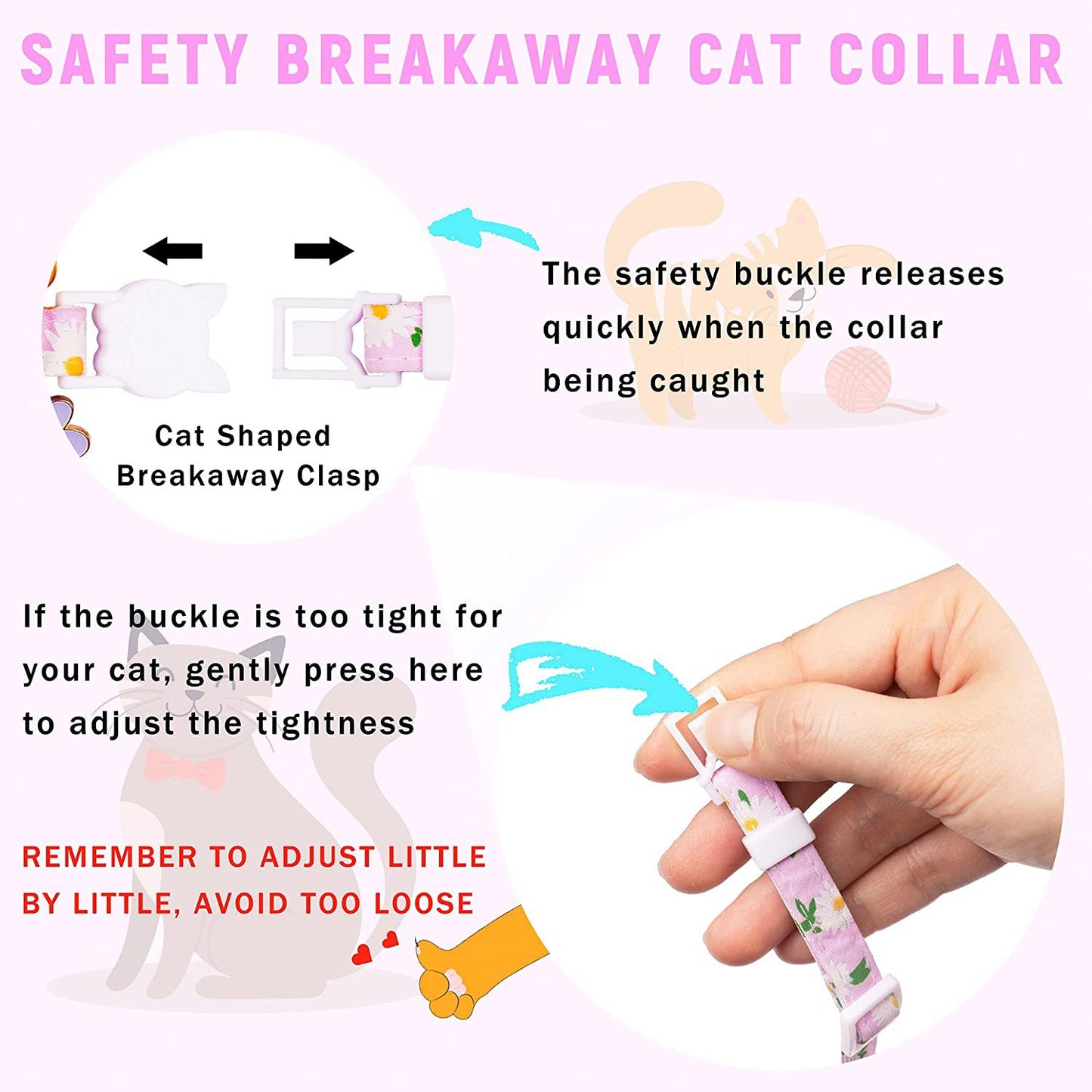 Daisy Pattern Adjustable Pet Collar with Silicone Case + Protective Film for AirTag Tracker