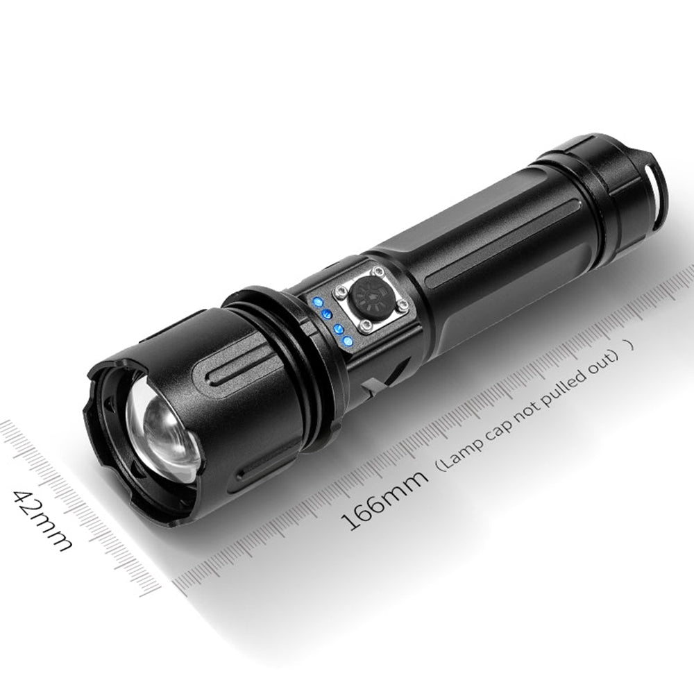 X20C Adventure Outdoor Sports Flashlight Portable 5-Gear Telescopic Zoom Flashlight (No Battery)