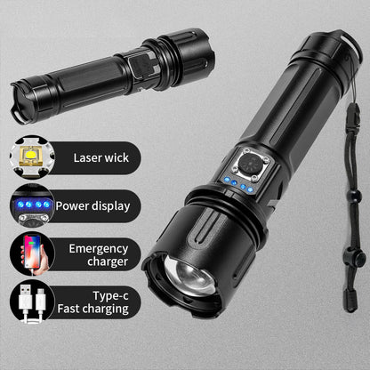 X20C Adventure Outdoor Sports Flashlight Portable 5-Gear Telescopic Zoom Flashlight (No Battery)