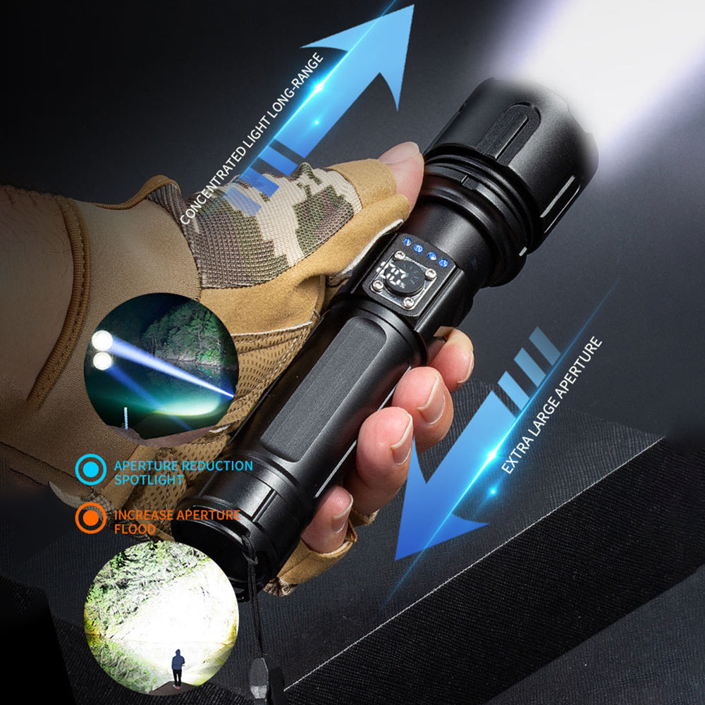 X20C Adventure Outdoor Sports Flashlight Portable 5-Gear Telescopic Zoom Flashlight (No Battery)