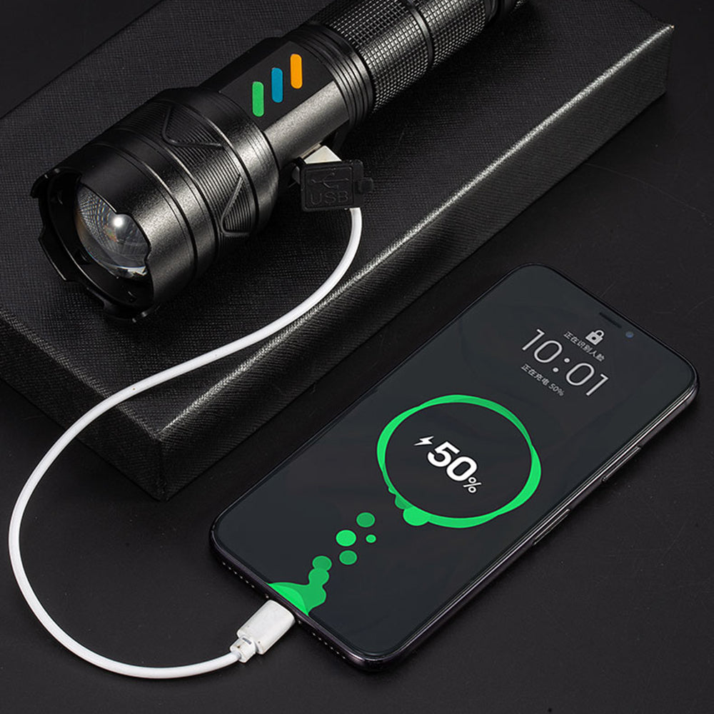 A06-A 20W Bright Laser 5-Mode Flashlight Aluminum Alloy Waterproof Outdoor Camping Hiking Torch