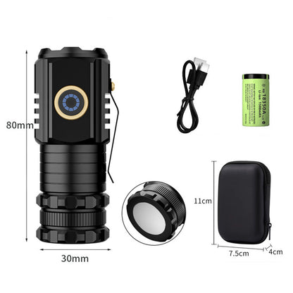 S350 Outdoor Aluminum Alloy Flashlight 18350 Battery Powered Portable Flashlight with Storage Bag