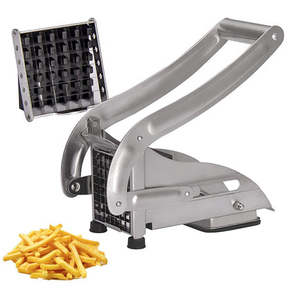 Stainless Steel Potato Cutter Slicer Kitchen French Fry Cutter without Silicone Suction Base (No FDA Certified, BPA-Free)