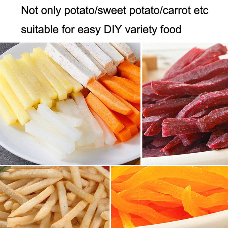 Stainless Steel Potato Cutter Slicer Kitchen French Fry Cutter without Silicone Suction Base (No FDA Certified, BPA-Free)
