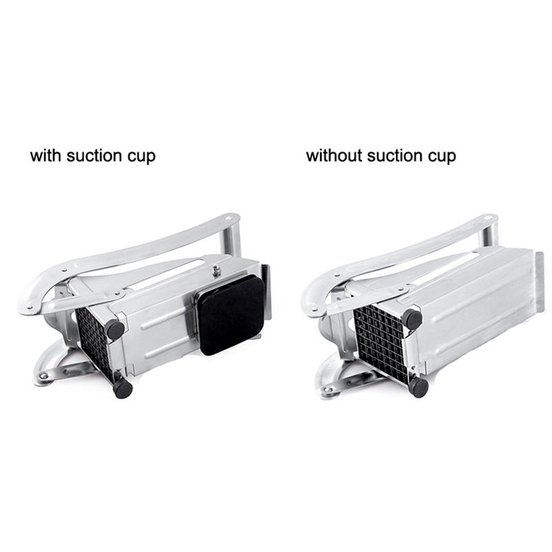 Kitchen French Fry Cutter Stainless Steel Potato Cutter Slicer with Silicone Suction Base (No FDA Certified, BPA-Free)