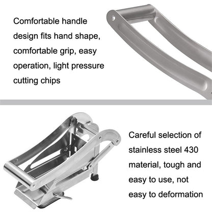 Kitchen French Fry Cutter Stainless Steel Potato Cutter Slicer with Silicone Suction Base (No FDA Certified, BPA-Free)