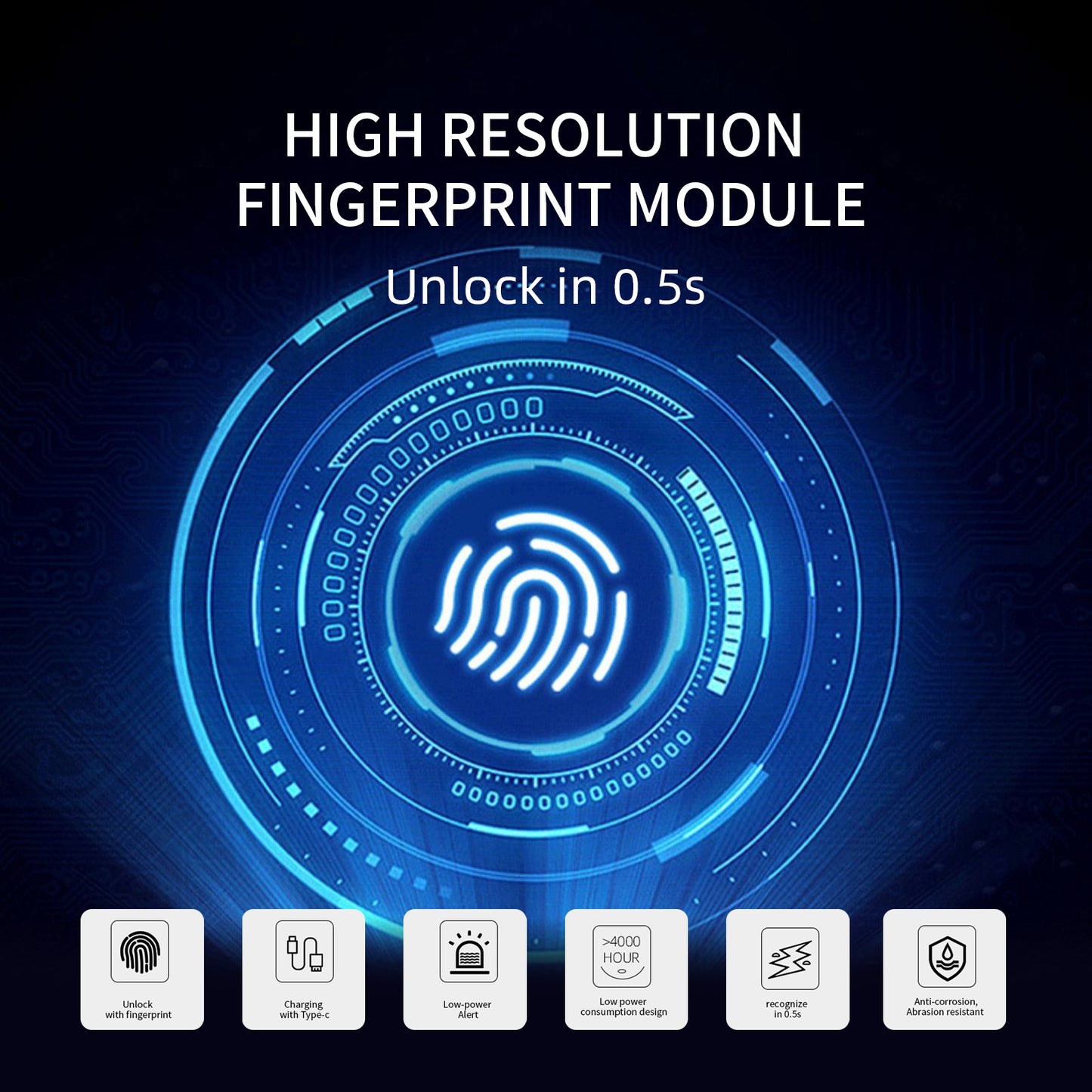 ANYTEK L25 Fingerprint Sensor Drawer Lock Wooden Boxes Safe Locks Furniture Cabinet Lock