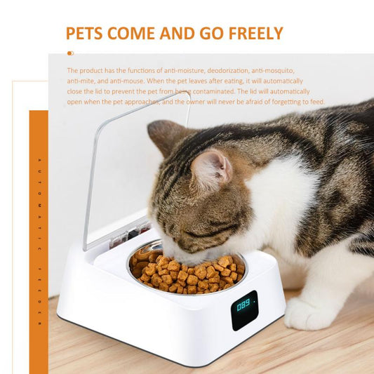 MG-070 Automatic Pet Feeder Pet Food Dispenser Dog Cat Bowl with Infrared Sensor Switch Cover