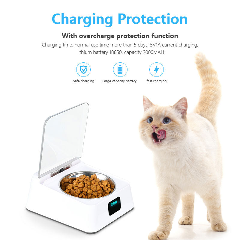 MG-070 Automatic Pet Feeder Pet Food Dispenser Dog Cat Bowl with Infrared Sensor Switch Cover