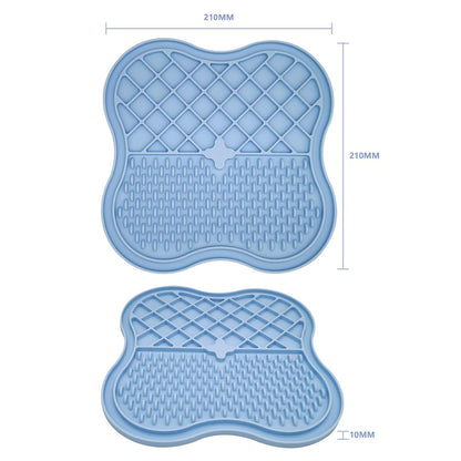 Dog Cat Food Licking Mat Silicone Suction Cup Anti Choking Pet Slow Eating Food Pad (No FDA Certification, BPA Free)