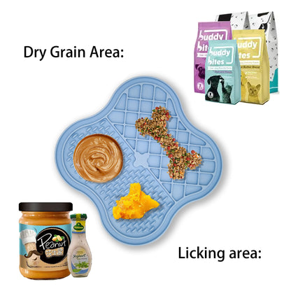 Dog Cat Food Licking Mat Silicone Suction Cup Anti Choking Pet Slow Eating Food Pad (No FDA Certification, BPA Free)