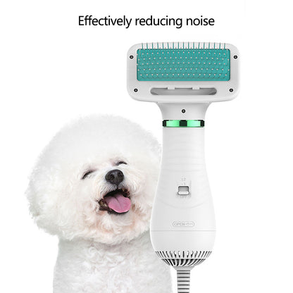 Pet Hair Dryer with Slicker Brush Hair Removal Portable Dog Blower Professional Home Grooming Furry Drying for Small Large Cat Dog
