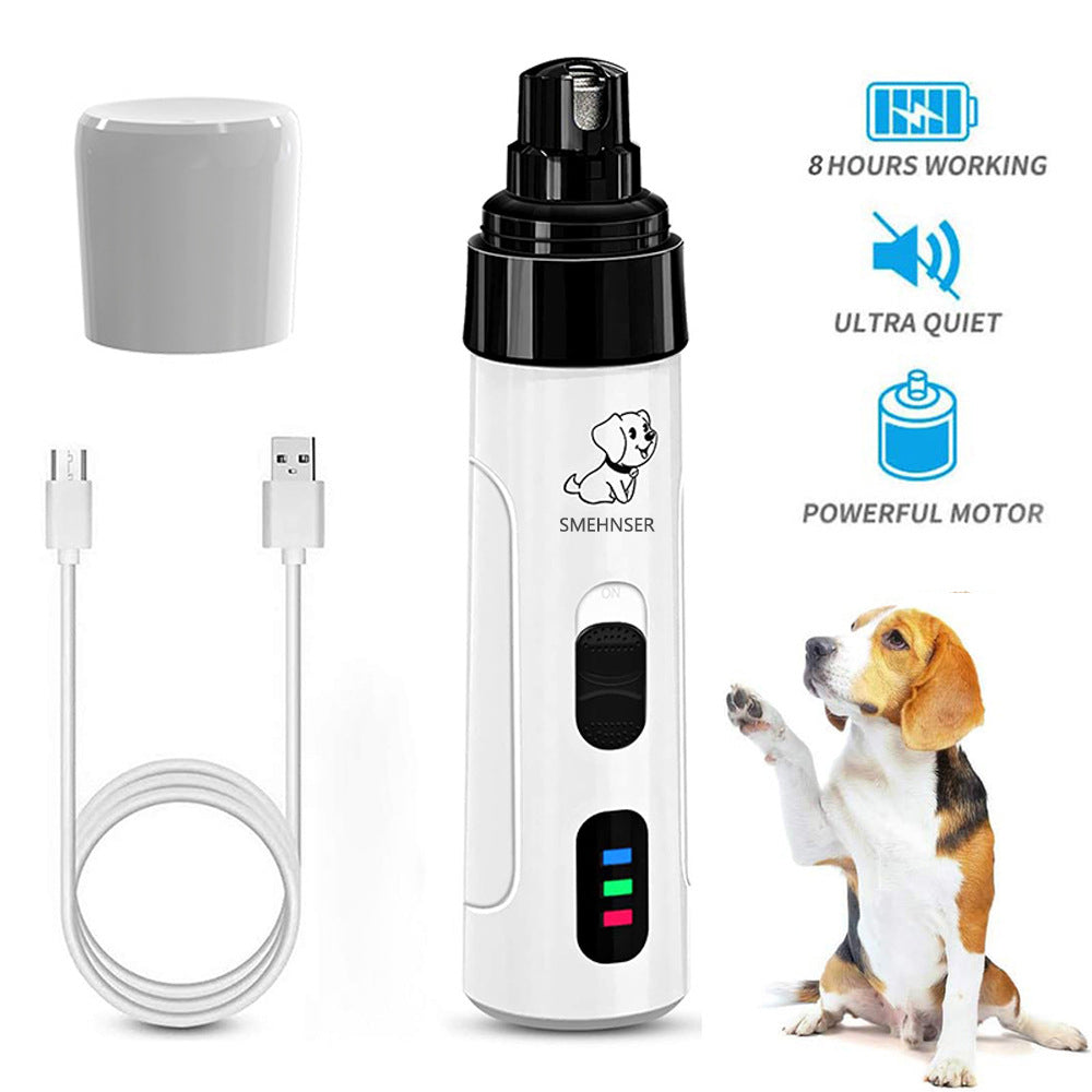 SMEHNSER H02044 2 Speed Pet Nail Grinder USB Rechargeable Low Noise Cat Dog Electric Nail Clipper