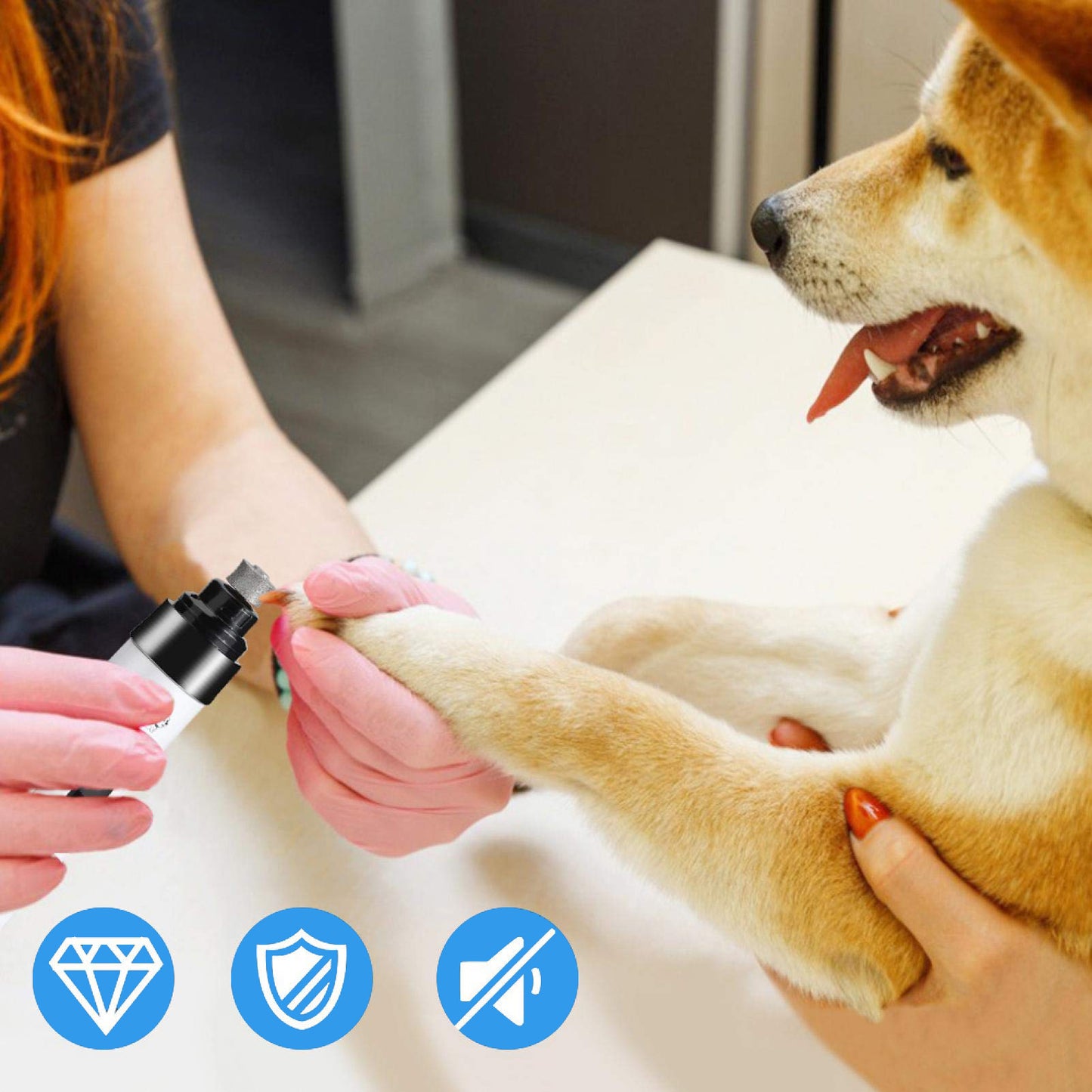 SMEHNSER H02044 2 Speed Pet Nail Grinder USB Rechargeable Low Noise Cat Dog Electric Nail Clipper