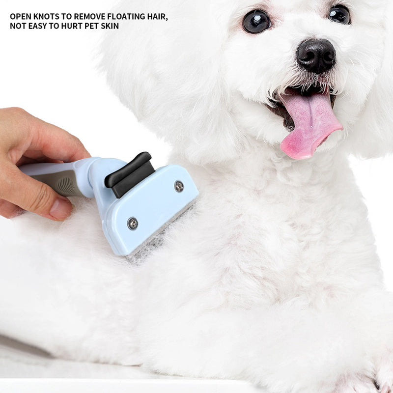 HISTOTREE 100mm Metal Blade Plastic Grooming Brush Pet Dog Cat Comb for Combing Out Knots, Removing Tangles