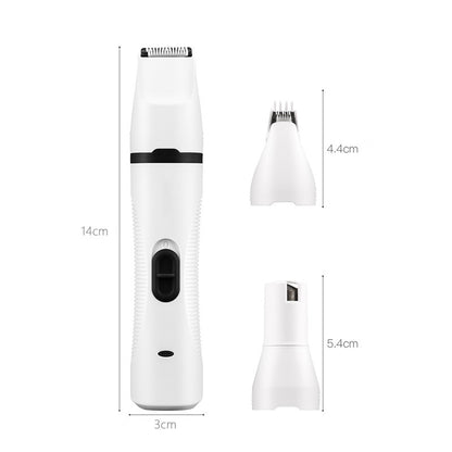 3 In 1 Pet Grooming Kit Set Rechargeable Cat Nail Clipper Dog Paw Grinder Hair Trimmer