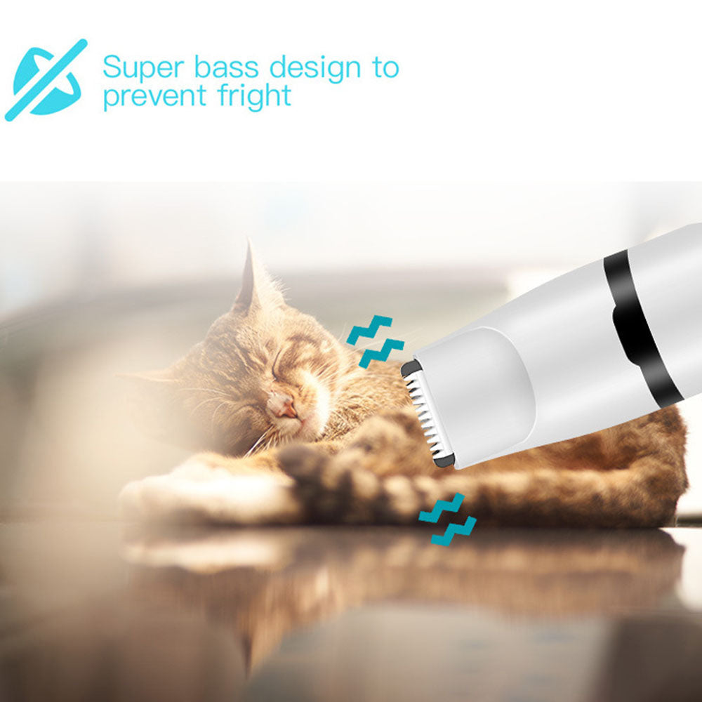 3 In 1 Pet Grooming Kit Set Rechargeable Cat Nail Clipper Dog Paw Grinder Hair Trimmer