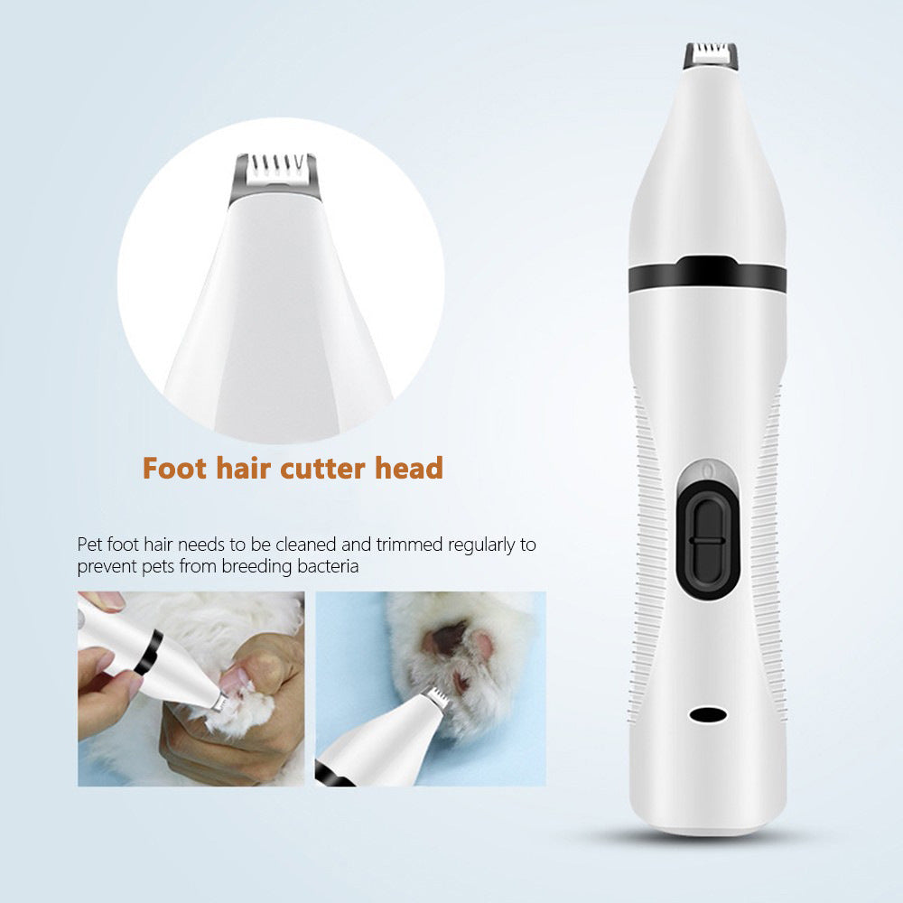3 In 1 Pet Grooming Kit Set Rechargeable Cat Nail Clipper Dog Paw Grinder Hair Trimmer