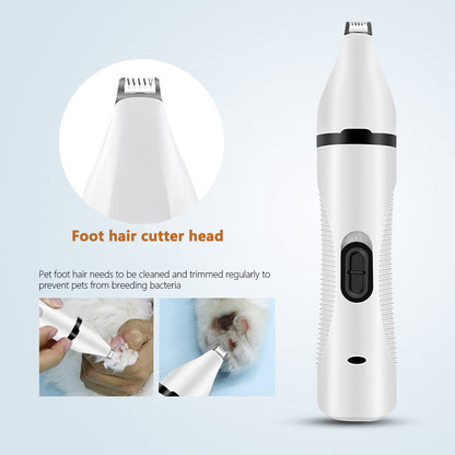 3 In 1 Pet Grooming Kit Set Rechargeable Cat Nail Clipper Dog Paw Grinder Hair Trimmer