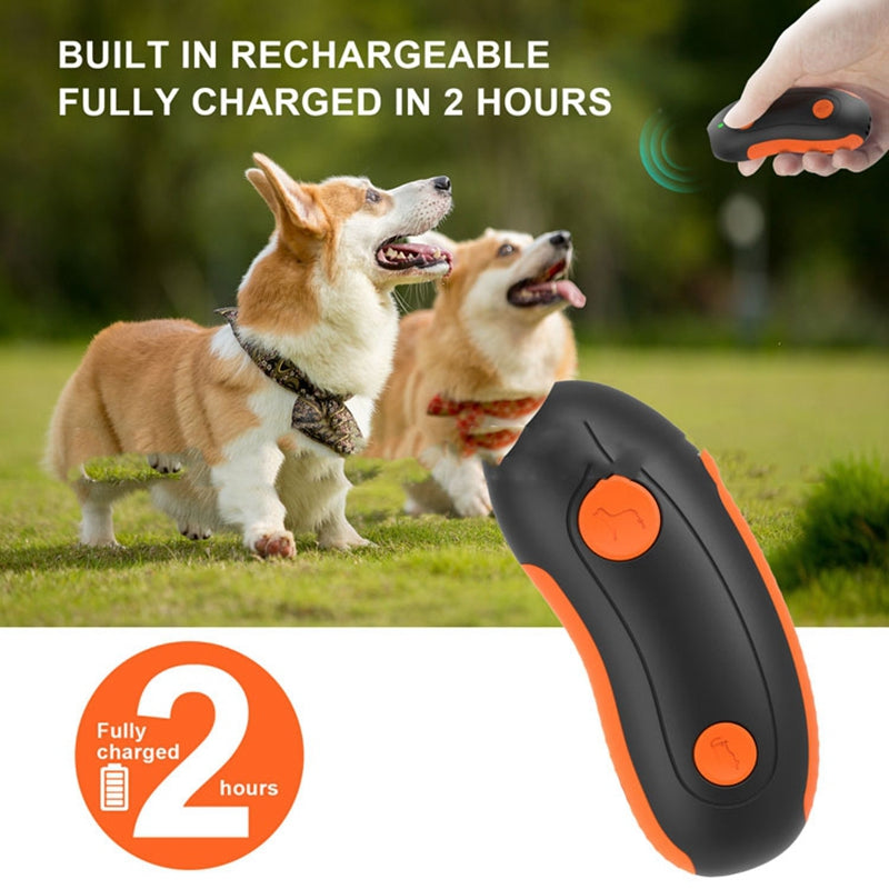 D2 Ultrasonic Dog Barking Deterent Device Dog Barking Stopper Rechargable Handheld Dog Repellent Dog Behavior Corrector