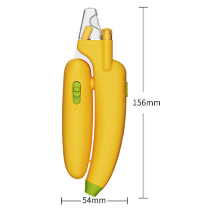AIWO Banana Shape Pet Nail Clipper Anti-Cutting Blood Line Dog Cat Claw Trimmer with LED Light ST