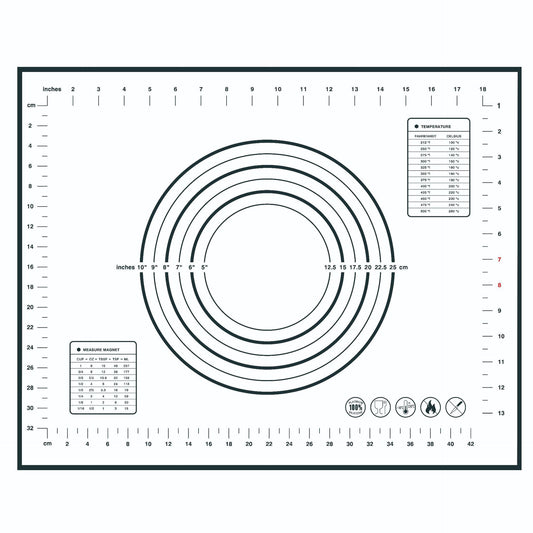 40x50CM Dough Rolling Mat 0.35MM Thick Non-stick Pad Fiberglass Cloth + Silicone Pastry Mat (BPA-Free, No FDA Certified)