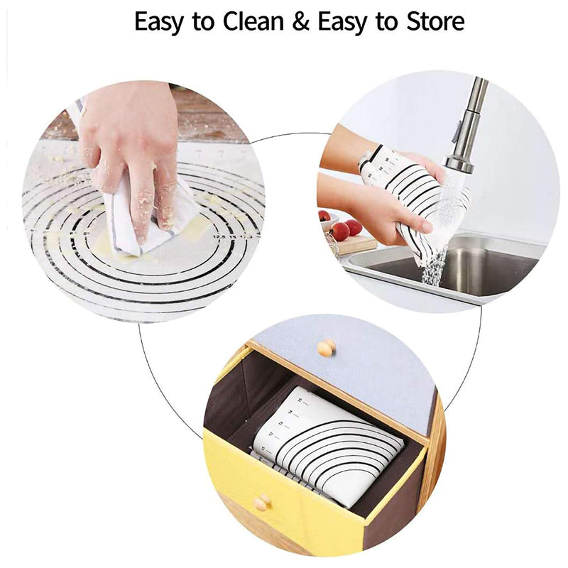 40x60CM Non-stick Pad Fiberglass Cloth + Silicone Pastry Mat Dough Rolling Mat 0.35MM Thick (BPA-Free, No FDA Certified)