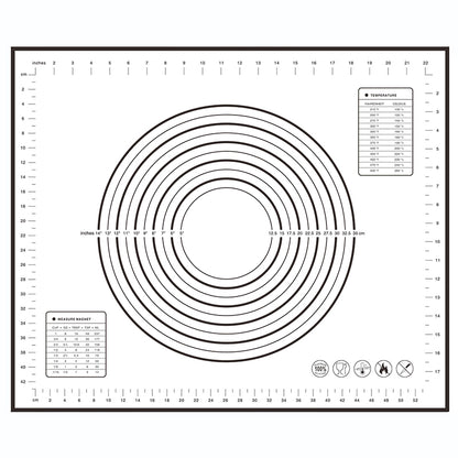 50x60CM Dough Rolling Mat Non-stick Fiberglass Cloth + Silicone Pastry Pad (BPA-Free, No FDA Certified)