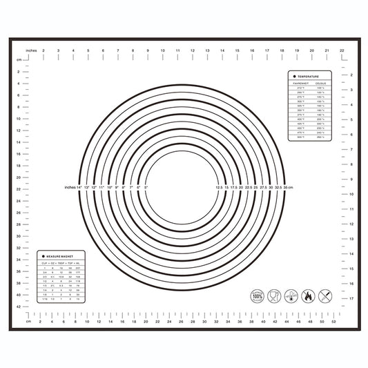 50x60CM Dough Rolling Mat Non-stick Fiberglass Cloth + Silicone Pastry Pad (BPA-Free, No FDA Certified)