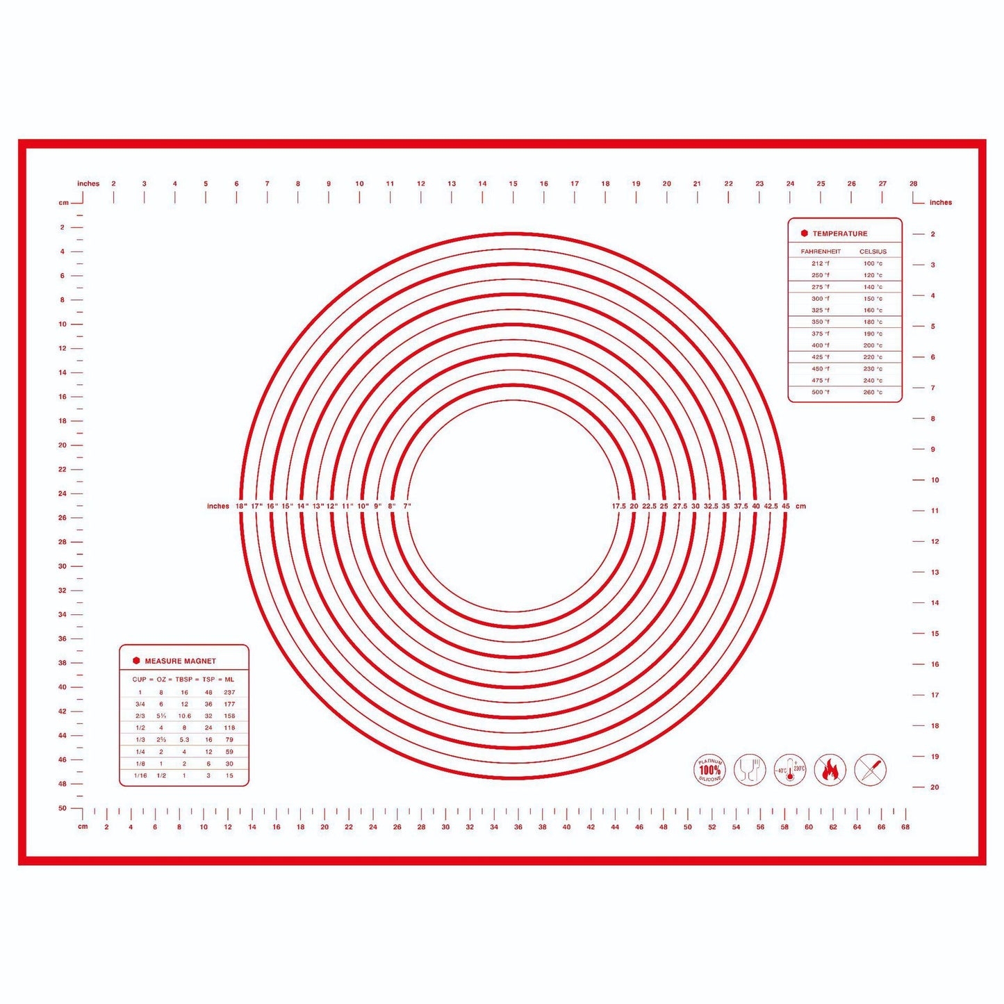 60x80CM Pastry Mat Non-stick Fiberglass Cloth + Silicone Pad for Rolling Dough Pie Crust Cookies 0.4MM Thick (BPA-Free, No FDA Certified)