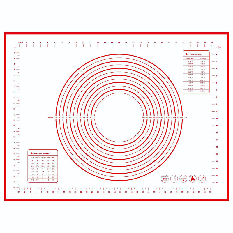 60x80CM Folld-Grade Fiberglass Cloth + Silicone Pastry Mat Dough Rolling Mat Non-stick Pad (BPA-Free, No FDA Certified)