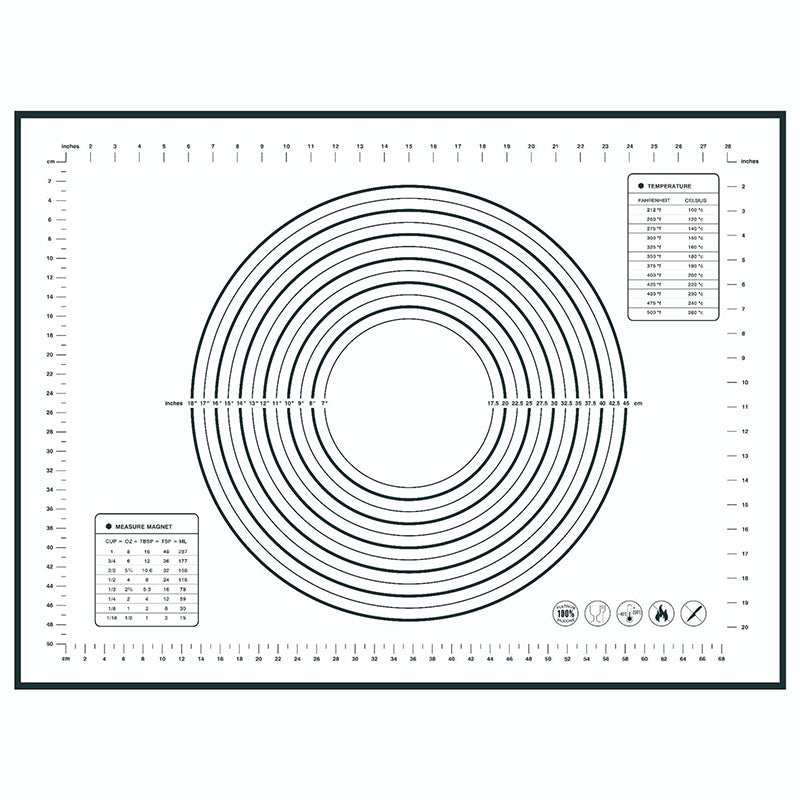 60x80CM Folld-Grade Fiberglass Cloth + Silicone Pastry Mat Dough Rolling Mat Non-stick Pad (BPA-Free, No FDA Certified)