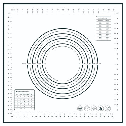 60x60CM Fiberglass Cloth + Silicone Pastry Mat Placement Mat Non-stick Dough Rolling Pad (BPA-Free, No FDA Certified)