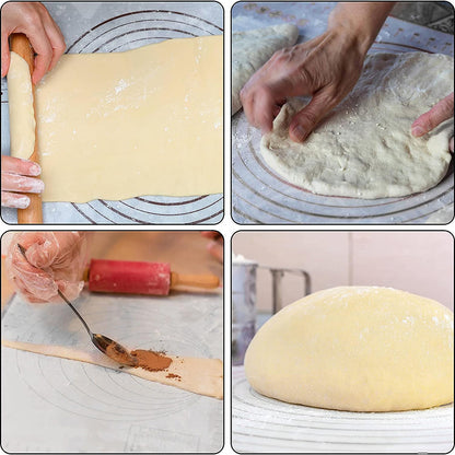60x60CM Fiberglass Cloth + Silicone Pastry Mat Placement Mat Non-stick Dough Rolling Pad (BPA-Free, No FDA Certified)