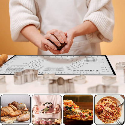 60x60CM Fiberglass Cloth + Silicone Pastry Mat Placement Mat Non-stick Dough Rolling Pad (BPA-Free, No FDA Certified)