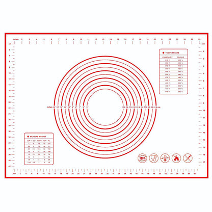 50x70CM Fiberglass Cloth + Silicone Pastry Mat Dough Rolling Mat 0.35MM Thick Non-stick Pad (BPA-Free, No FDA Certified)