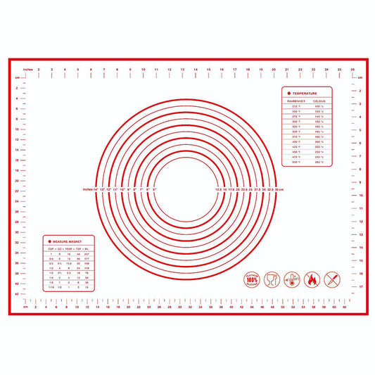 50x70CM Fiberglass Cloth + Silicone Pastry Mat Dough Rolling Mat 0.35MM Thick Non-stick Pad (BPA-Free, No FDA Certified)