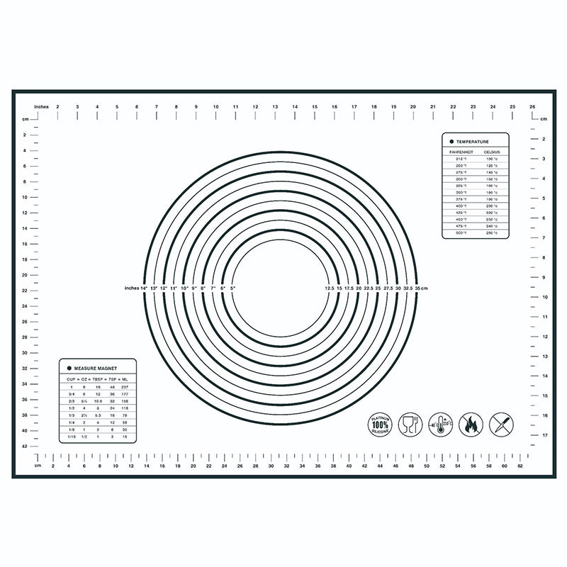 50x70CM Fiberglass Cloth + Silicone Pastry Mat Dough Rolling Mat 0.35MM Thick Non-stick Pad (BPA-Free, No FDA Certified)