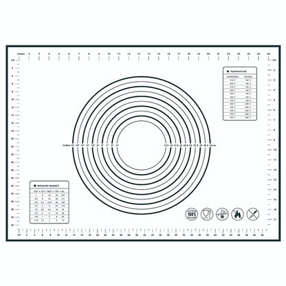 50x70CM Fiberglass Cloth + Silicone Pastry Mat Dough Rolling Mat 0.35MM Thick Non-stick Pad (BPA-Free, No FDA Certified)