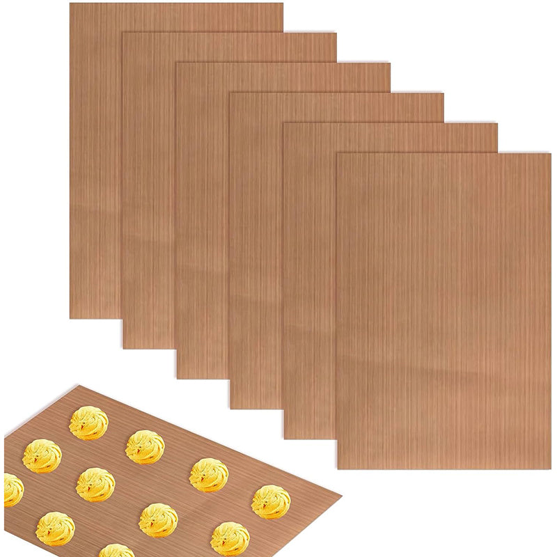 6Pcs 40*60cm Reusable Baking Mats Non-stick Heat-Resistant Baking Sheet PTFE Oven Liners (BPA Free, No FDA Certificate)