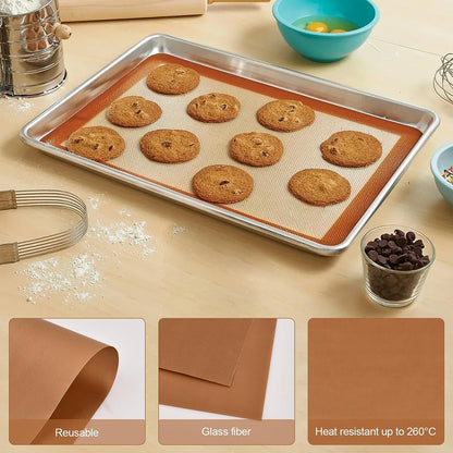 6Pcs 40*60cm Reusable Baking Mats Non-stick Heat-Resistant Baking Sheet PTFE Oven Liners (BPA Free, No FDA Certificate)