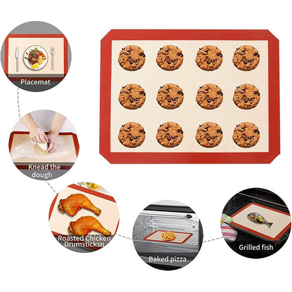 Silicone Baking Mat Cookie Pad Rolling Dough Mat Oven Sheet, Cutted Edge / 40x60cm (BPA-Free, No FDA Certified)