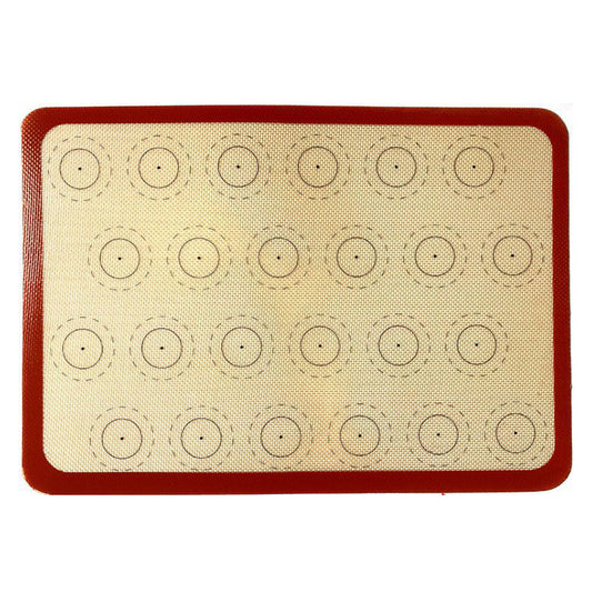 Reusable Macaron Silicone Baking Mat 24 Rings Non-Stick Oven Baking Sheet, Round Edge / 29.5x42cm (BPA-Free, No FDA Certified)