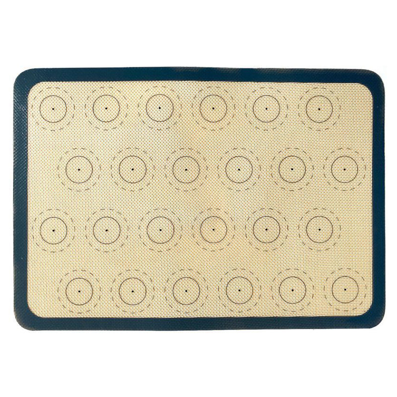 Reusable Macaron Silicone Baking Mat 24 Rings Non-Stick Oven Baking Sheet, Round Edge / 29.5x42cm (BPA-Free, No FDA Certified)