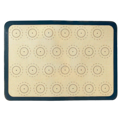 Reusable Macaron Silicone Baking Mat 24 Rings Non-Stick Oven Baking Sheet, Round Edge / 29.5x42cm (BPA-Free, No FDA Certified)