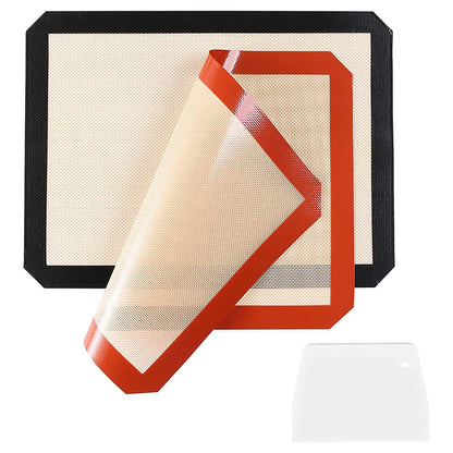 Rolling Dough Mat Non-stick Silicone Baking Mat Cookie Pad Oven Sheet, Cutted Edge / 30x20cm (BPA-Free, No FDA Certified)